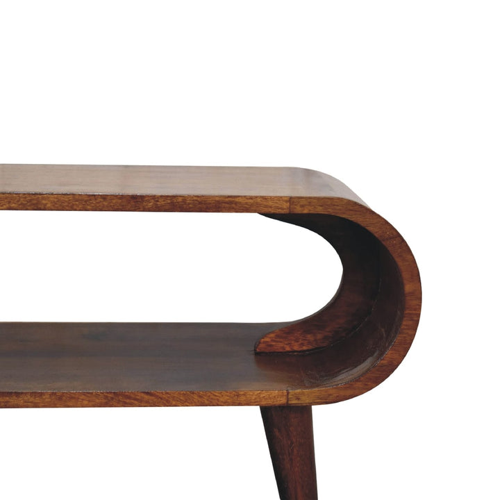 Nordic Style Coffee Table - Solid Mango Wood Center Table for Living Room - product view 6 showing handcrafted solid...