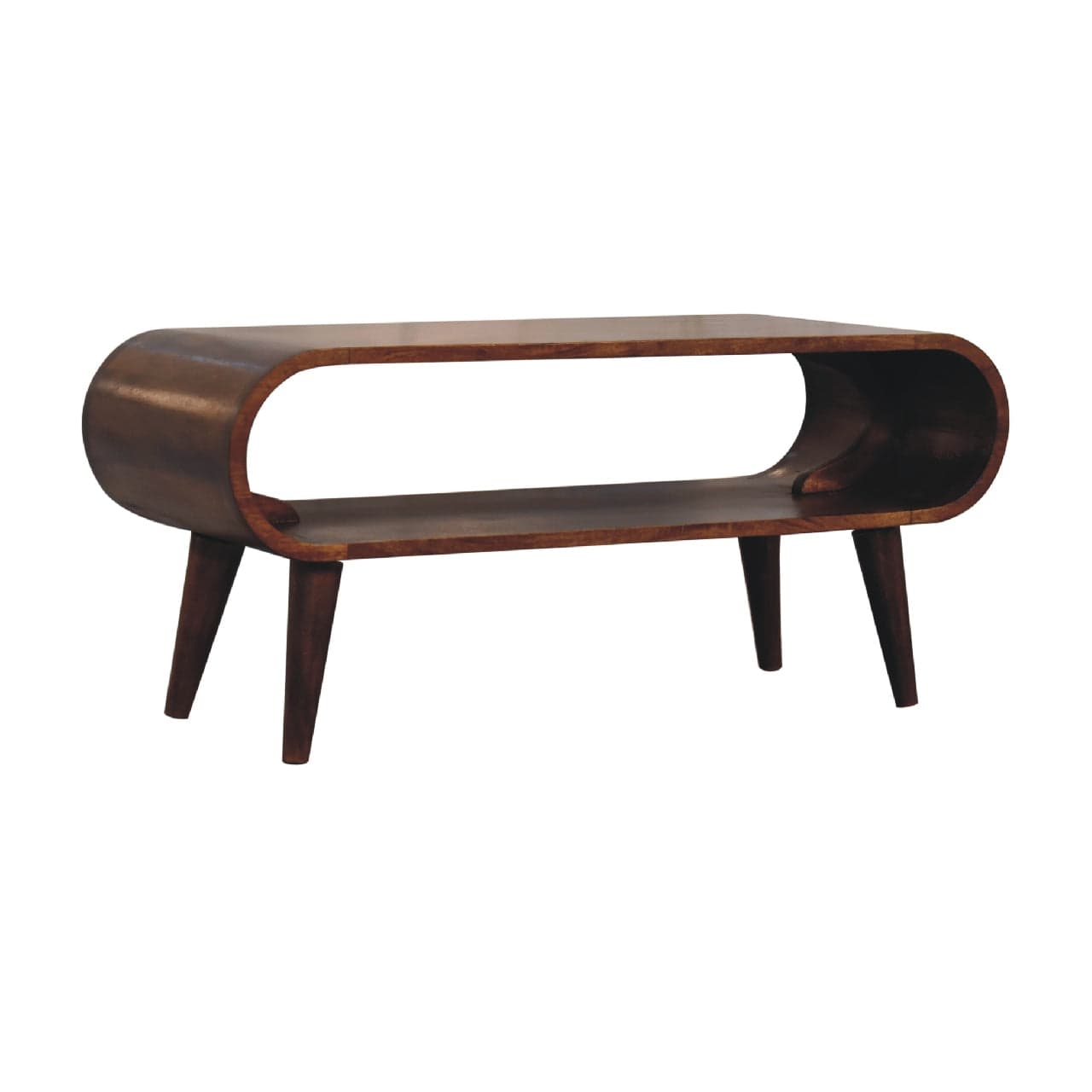 Nordic Style Coffee Table - Solid Mango Wood Center Table for Living Room - product view 2 showing handcrafted solid...
