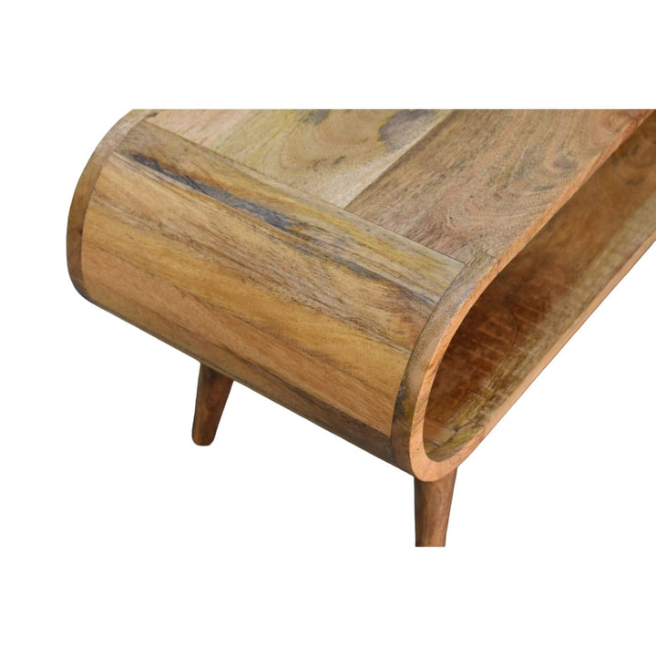 Nordic Style Oak-ish Coffee Table - Solid Mango Wood Center Table for Living Room - product view 7 showing handcrafted...
