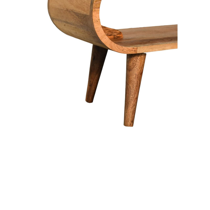 Nordic Style Oak-ish Coffee Table - Solid Mango Wood Center Table for Living Room - product view 6 showing handcrafted...