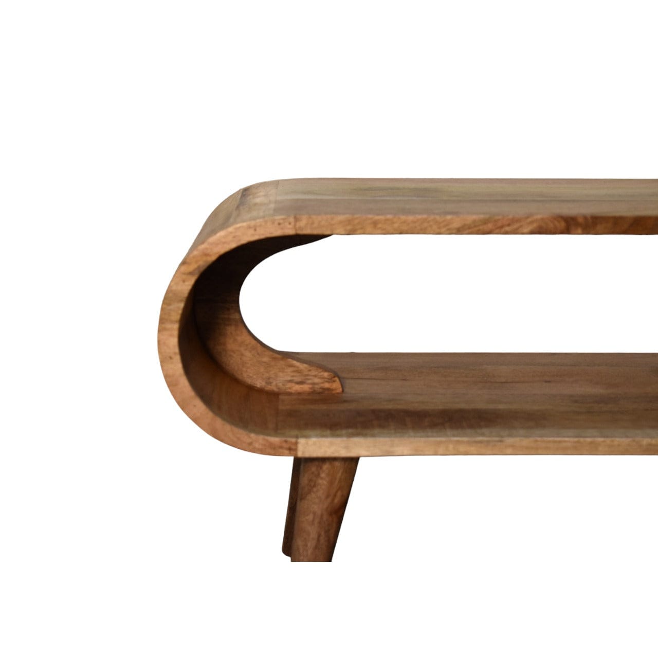 Nordic Style Oak-ish Coffee Table - Solid Mango Wood Center Table for Living Room - product view 5 showing handcrafted...