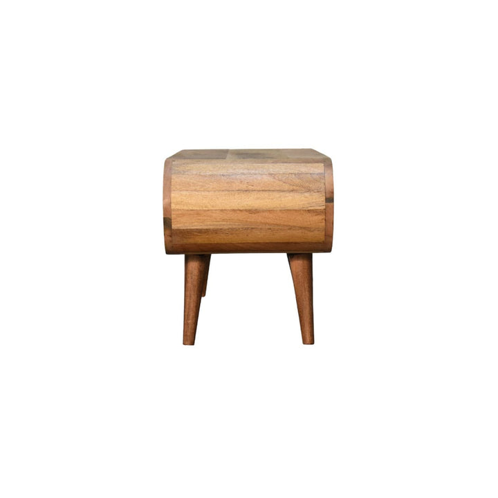 Nordic Style Oak-ish Coffee Table - Solid Mango Wood Center Table for Living Room - product view 4 showing handcrafted...