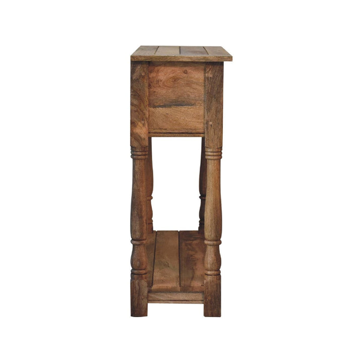 Oak-ish Dining Set Dining Table - Solid Mango Wood Kitchen Table - product view 8 showing handcrafted solid mango wood...