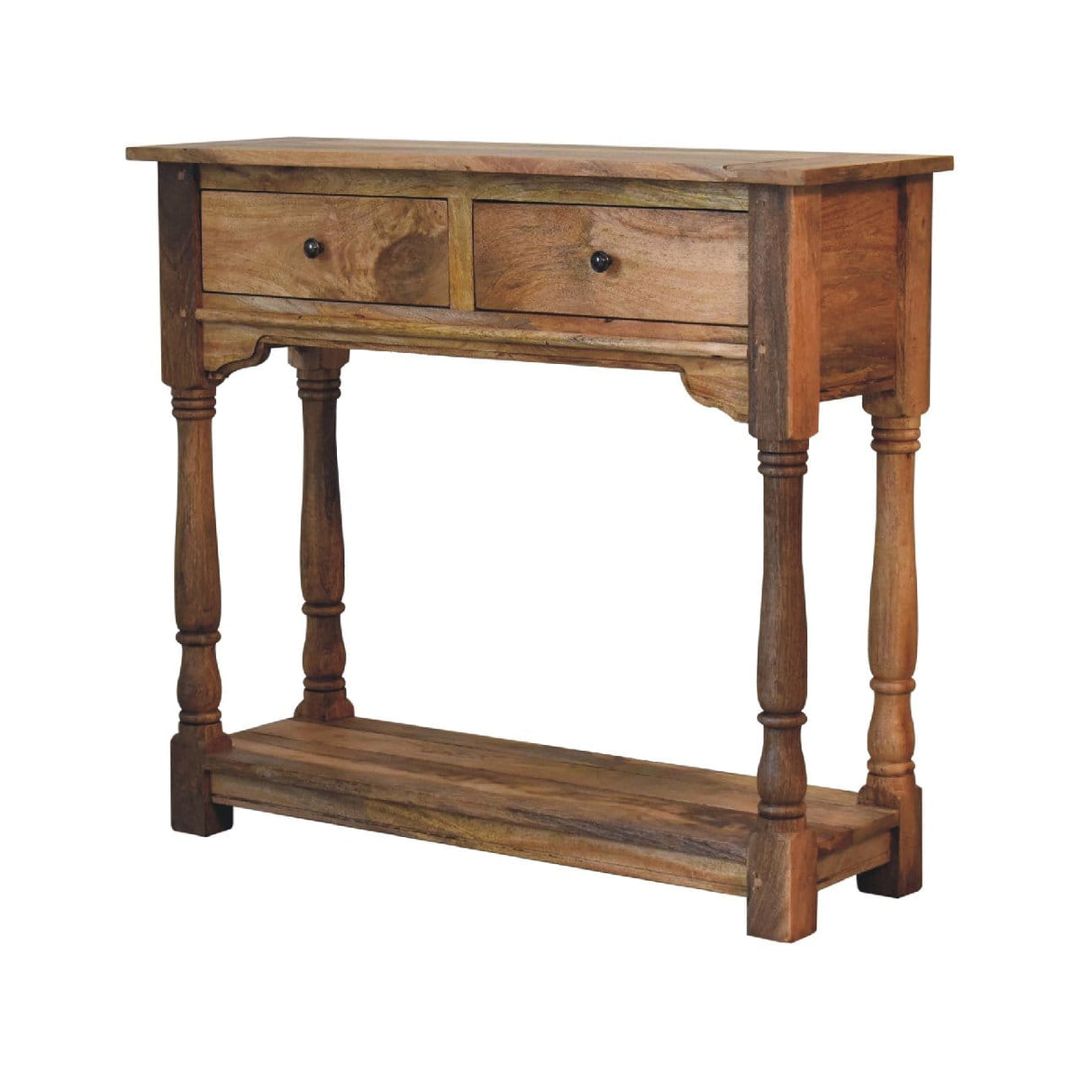 Oak-ish Dining Set Dining Table - Solid Mango Wood Kitchen Table - product view 6 showing handcrafted solid mango wood...
