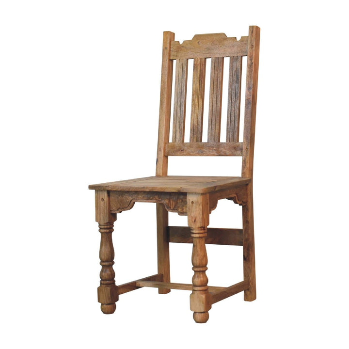 Oak-ish Dining Set Dining Table - Solid Mango Wood Kitchen Table - product view 4 showing handcrafted solid mango wood...
