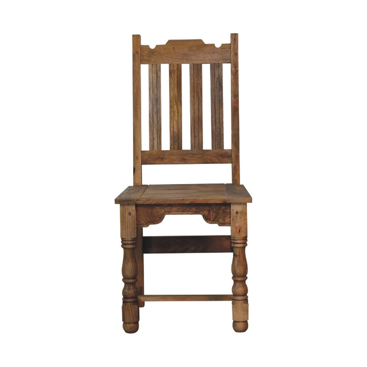 Oak-ish Dining Set Dining Table - Solid Mango Wood Kitchen Table - product view 3 showing handcrafted solid mango wood...