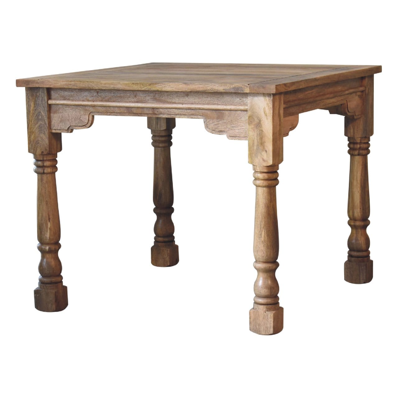 Oak-ish Dining Set Dining Table - Solid Mango Wood Kitchen Table - product view 2 showing handcrafted solid mango wood...