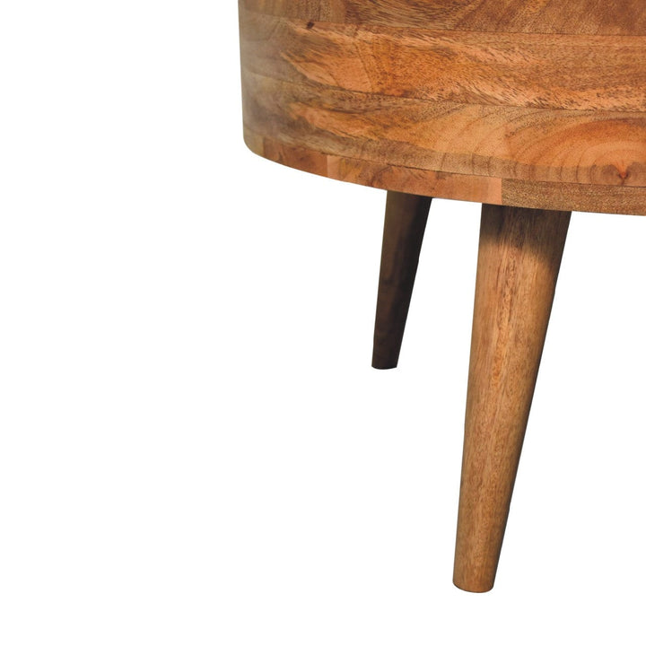 Odyssey Oak-ish Coffee Table - Solid Mango Wood Center Table for Living Room - product view 5 showing handcrafted solid...