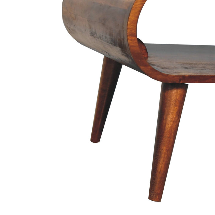Open Chestnut Coffee Table - Solid Mango Wood Center Table for Living Room - product view 8 showing handcrafted solid...