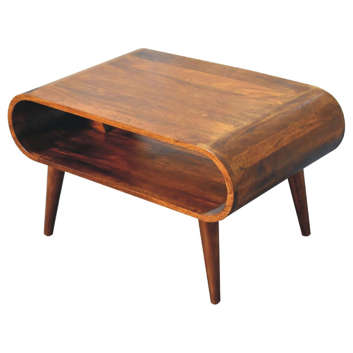 Open Chestnut Coffee Table - Solid Mango Wood Center Table for Living Room - product view 7 showing handcrafted solid...