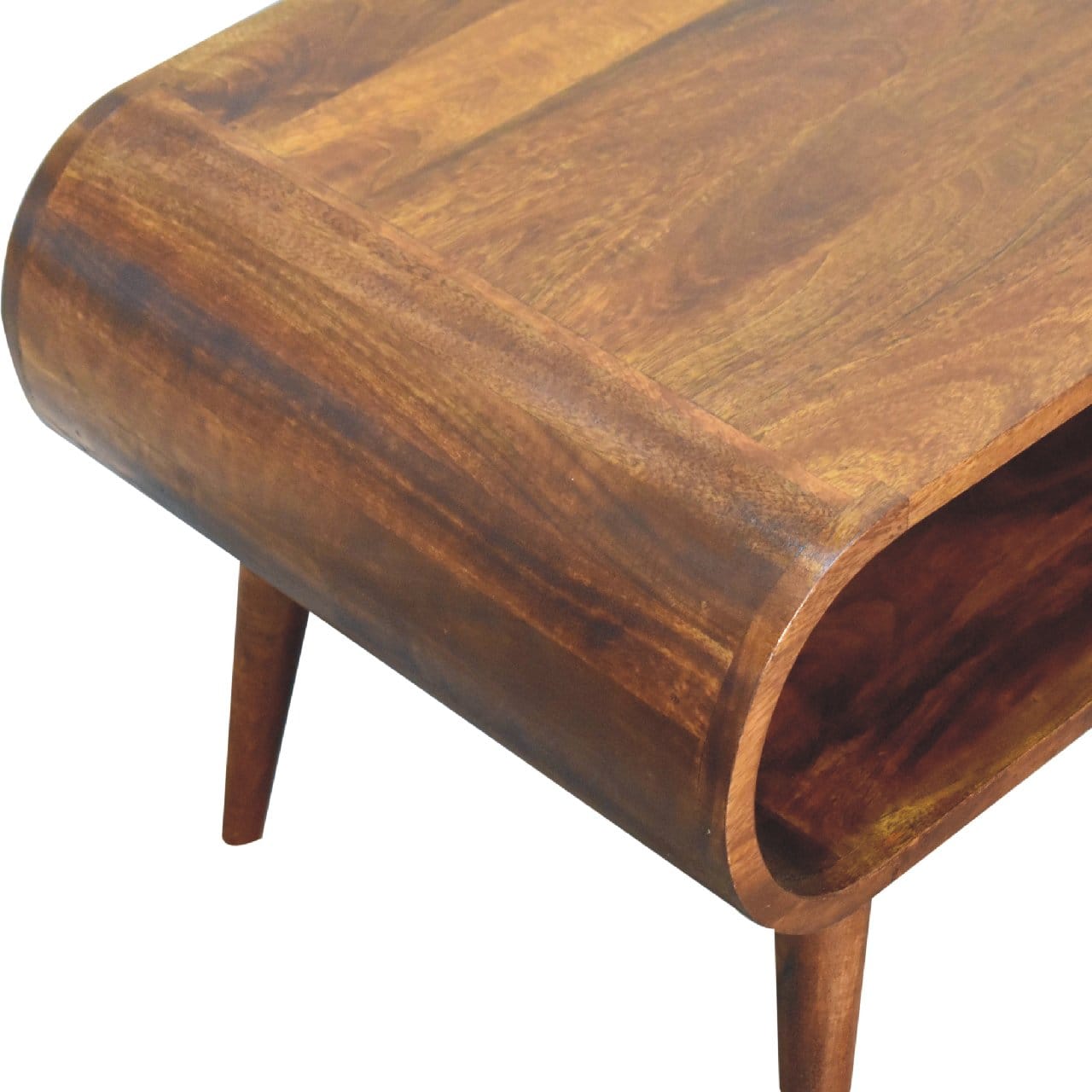 Open Chestnut Coffee Table - Solid Mango Wood Center Table for Living Room - product view 6 showing handcrafted solid...