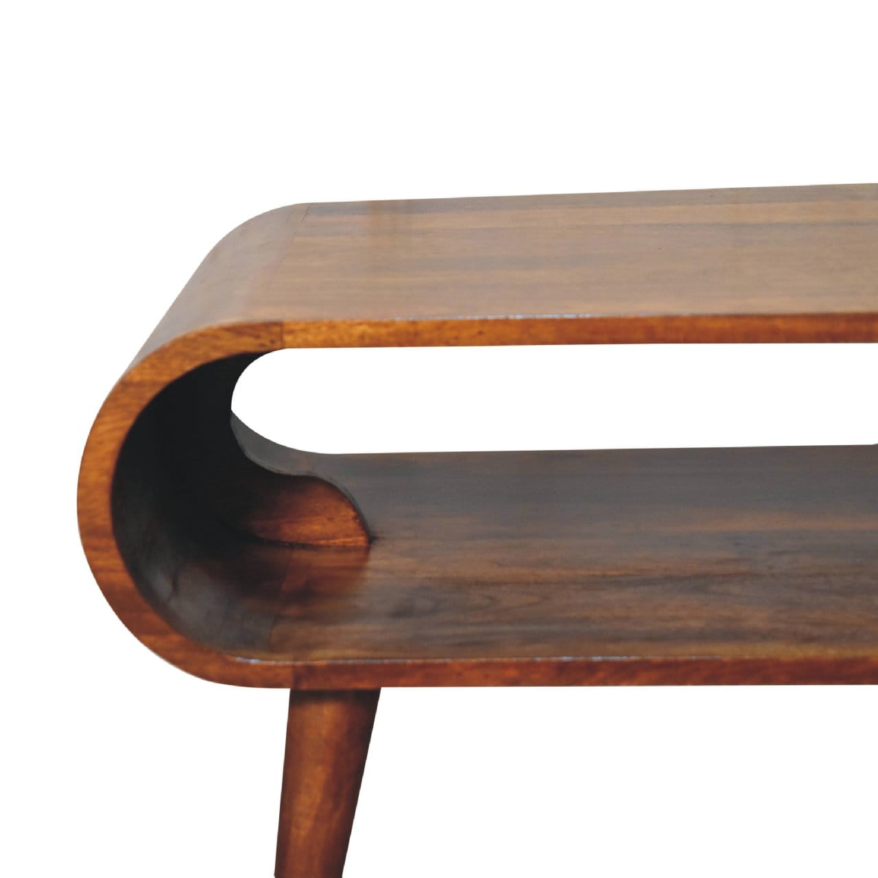 Open Chestnut Coffee Table - Solid Mango Wood Center Table for Living Room - product view 5 showing handcrafted solid...