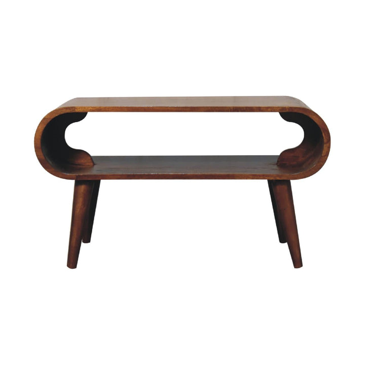 Open Chestnut Coffee Table - Solid Mango Wood Center Table for Living Room - product view 2 showing handcrafted solid...