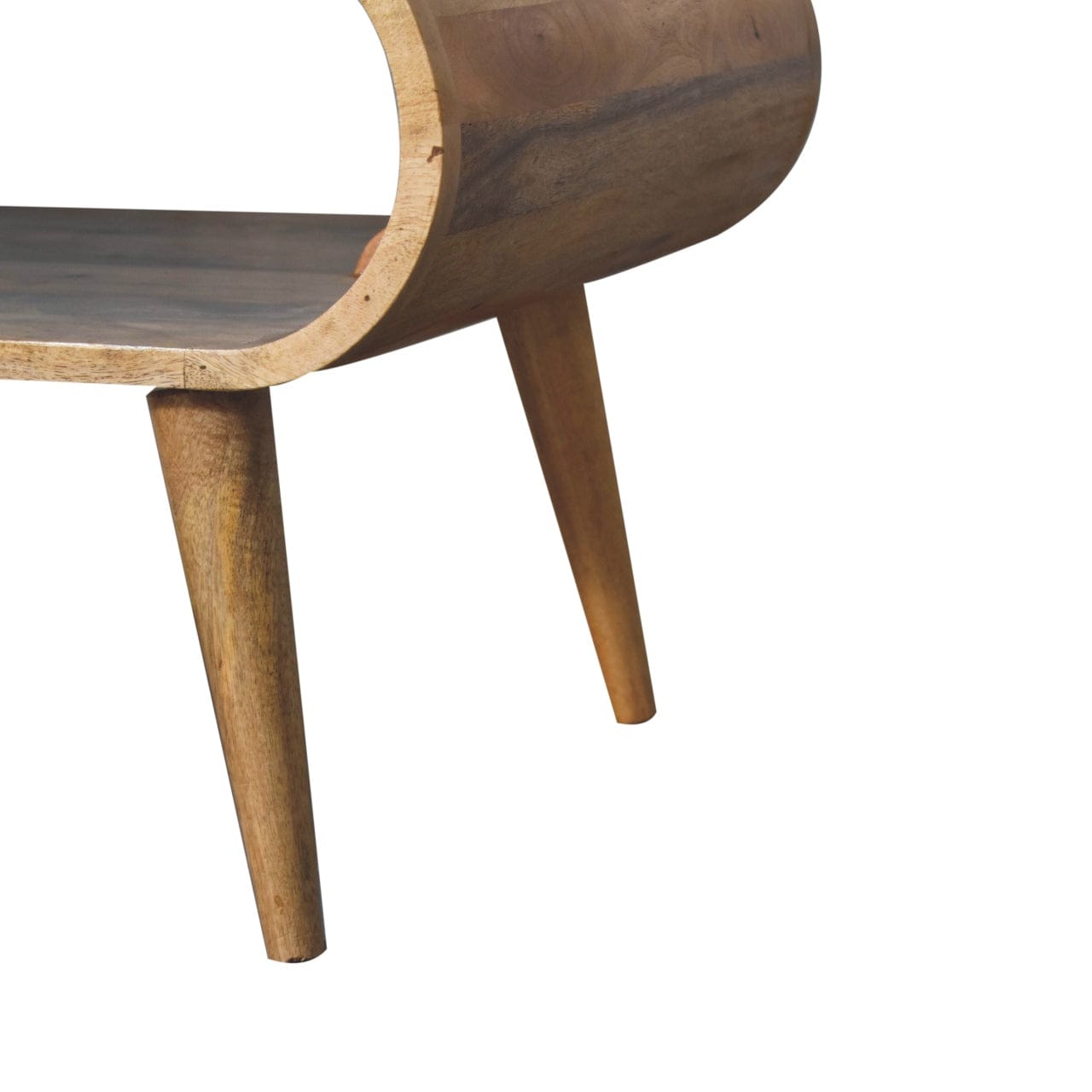 Open Oak-ish Coffee Table - Solid Mango Wood Center Table for Living Room - product view 8 showing handcrafted solid...