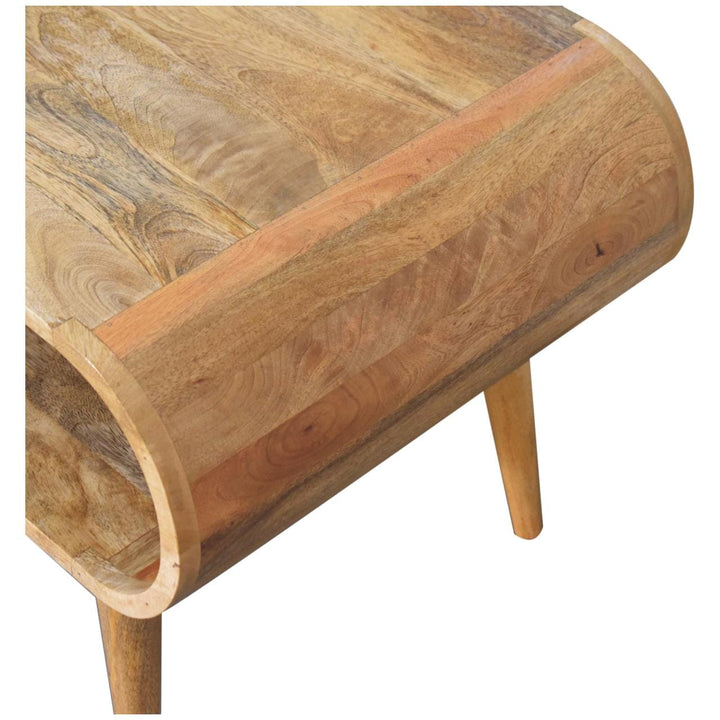 Open Oak-ish Coffee Table - Solid Mango Wood Center Table for Living Room - product view 6 showing handcrafted solid...