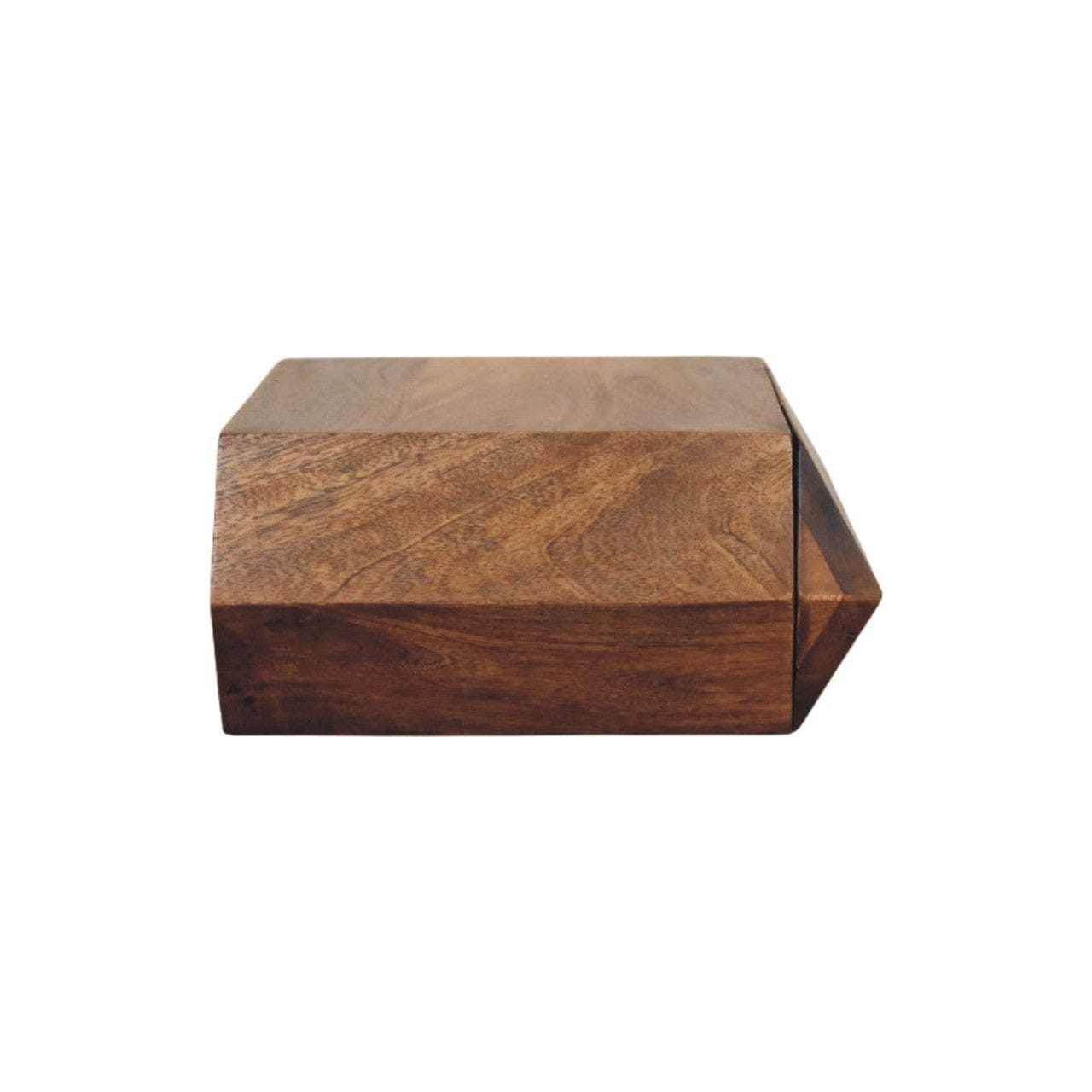 Wall-Mounted Golden Teak Nightstand - Solid Mango Wood Floating Bedside Table - product view 8 showing handcrafted solid...