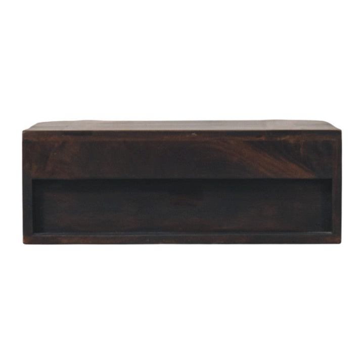 Floating Rattan Nightstand - Wall-Mounted Mango Wood Bedside Table - product view 9 showing handcrafted solid mango wood...