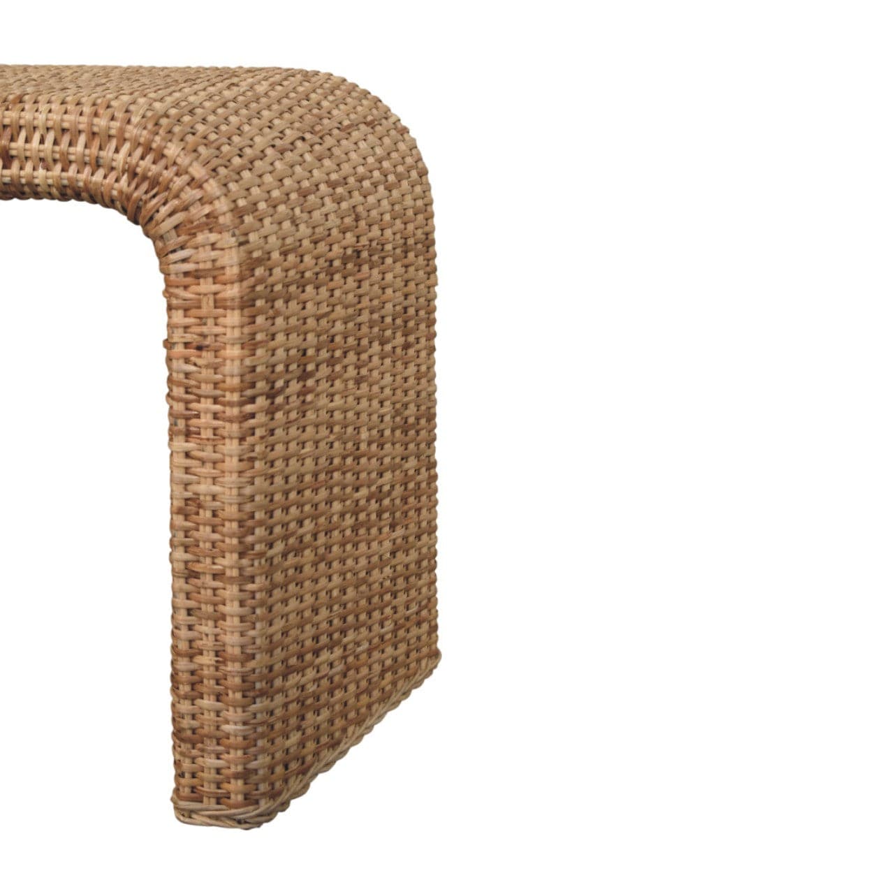Rattan Weave Bench - Solid Mango Wood Seating Furniture for Entryway - product view 7 showing handcrafted solid mango...