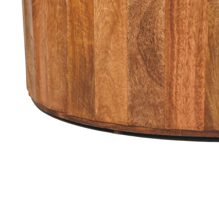 Rivera Rattan Coffee Table - Solid Mango Wood Center Table for Living Room - product view 7 showing handcrafted solid...