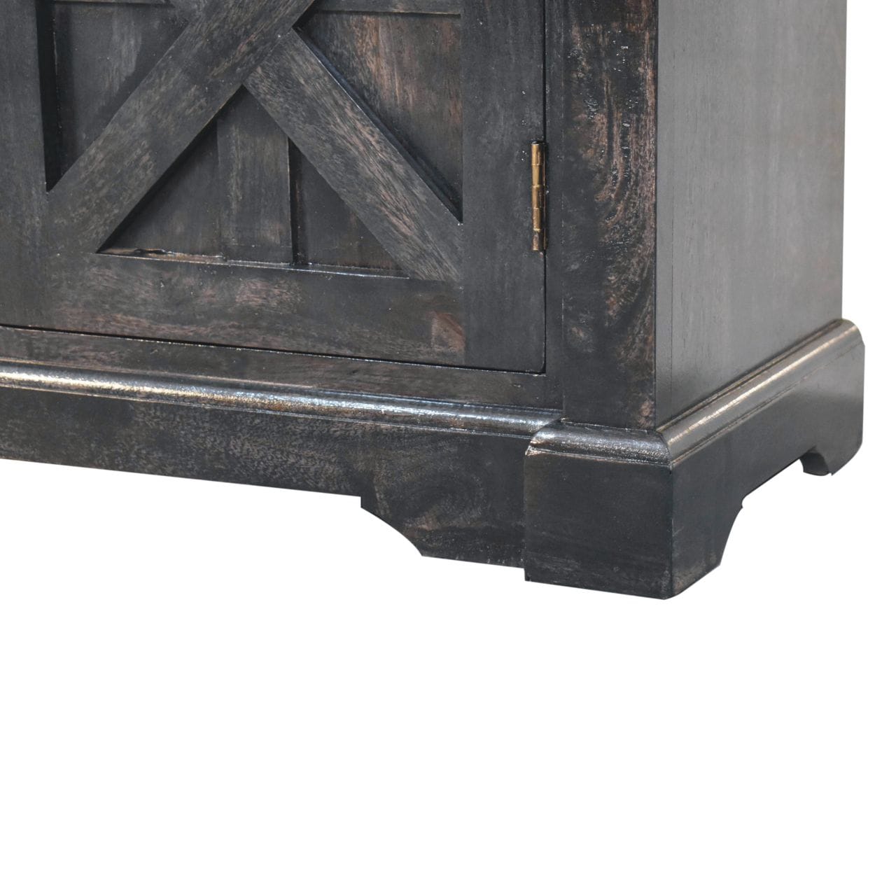 Rustic Handmade Regal Ash Black Sideboard - Solid Mango Wood Buffet Cabinet for Dining Room - product view 9 showing...