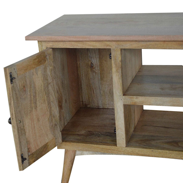 Rustic Lodge 2 Cabin 2 Drawer TV Stand - Solid Mango Wood Entertainment Center for Living Room - product view 7 showing...