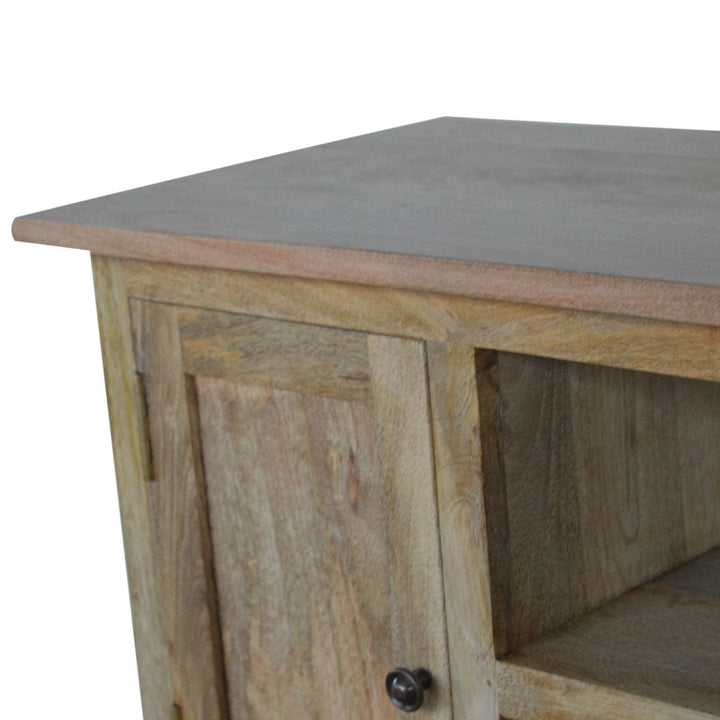 Rustic Lodge 2 Cabin 2 Drawer TV Stand - Solid Mango Wood Entertainment Center for Living Room - product view 6 showing...