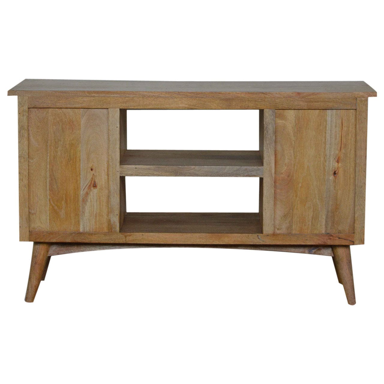 Rustic Lodge 2 Cabin 2 Drawer TV Stand - Solid Mango Wood Entertainment Center for Living Room - product view 2 showing...
