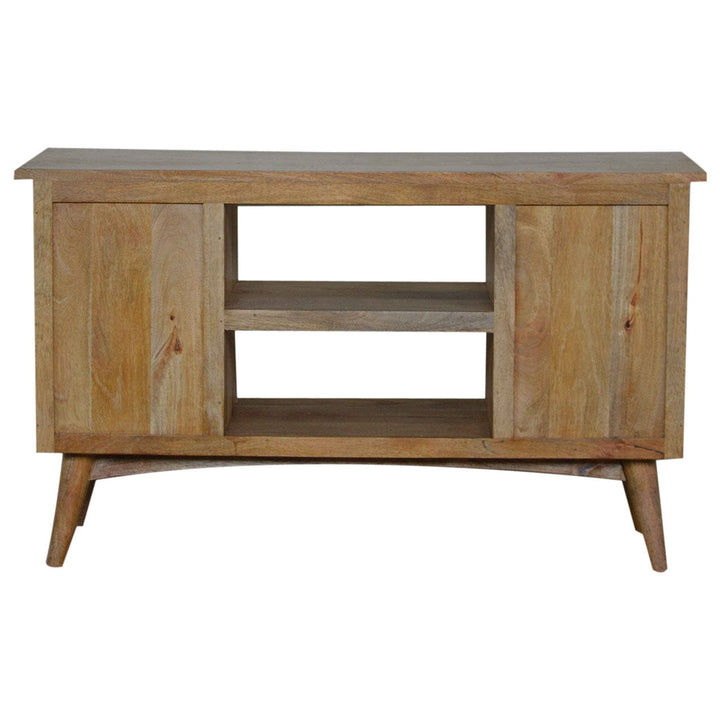 Rustic Lodge 2 Cabin 2 Drawer TV Stand - Solid Mango Wood Entertainment Center for Living Room - product view 2 showing...