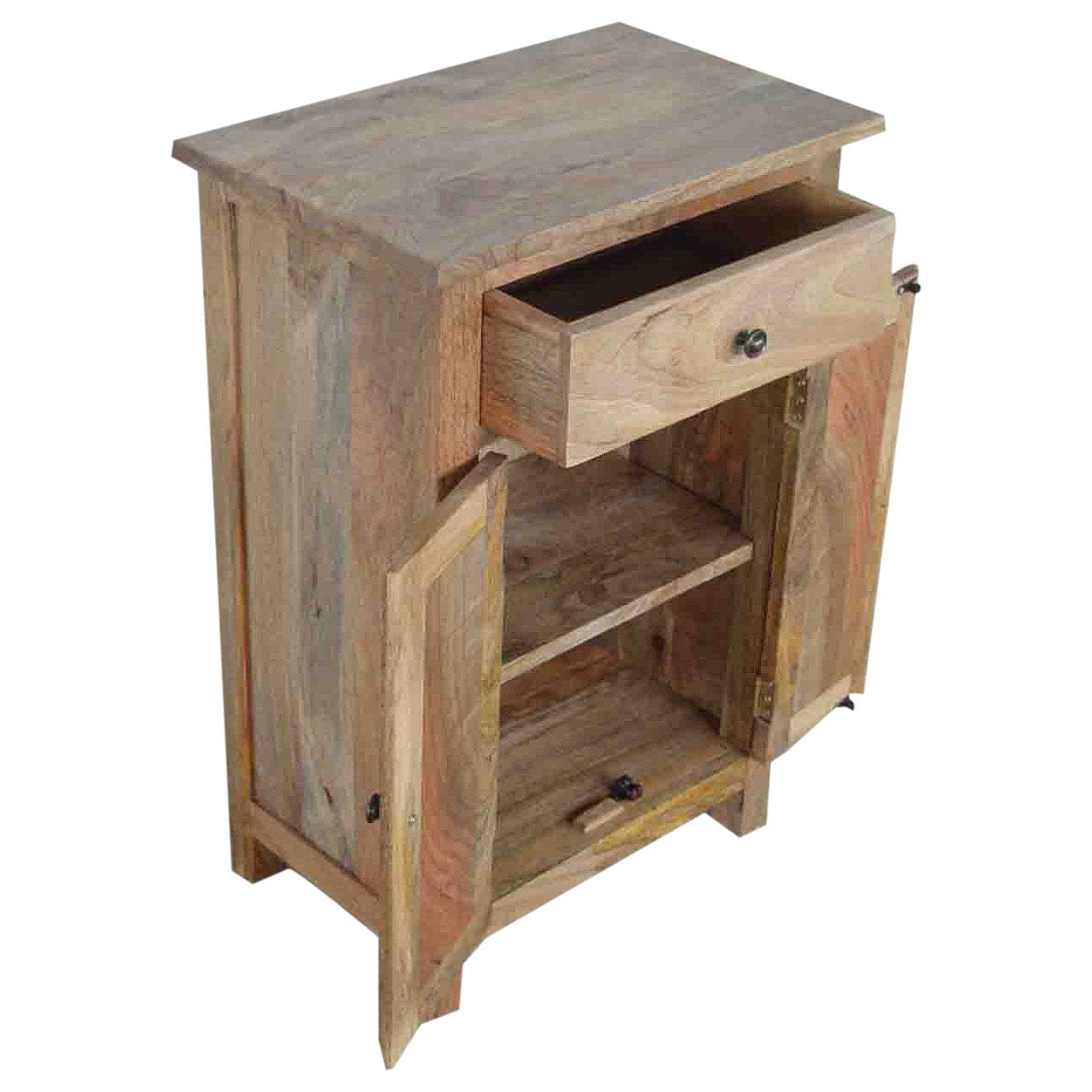 Rustic Lodge 2 Door Sideboard - Solid Mango Wood Buffet Cabinet for Dining Room - product view 8 showing handcrafted...