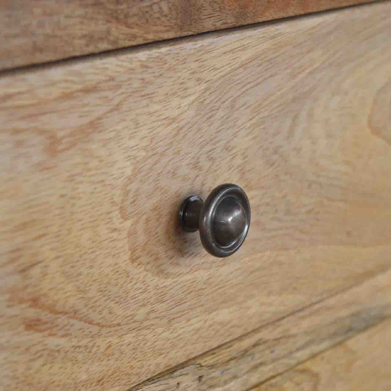 Rustic Lodge 2 Door Sideboard - Solid Mango Wood Buffet Cabinet for Dining Room - product view 5 showing handcrafted...
