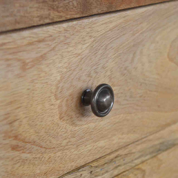 Rustic Lodge 2 Door Sideboard - Solid Mango Wood Buffet Cabinet for Dining Room - product view 5 showing handcrafted...