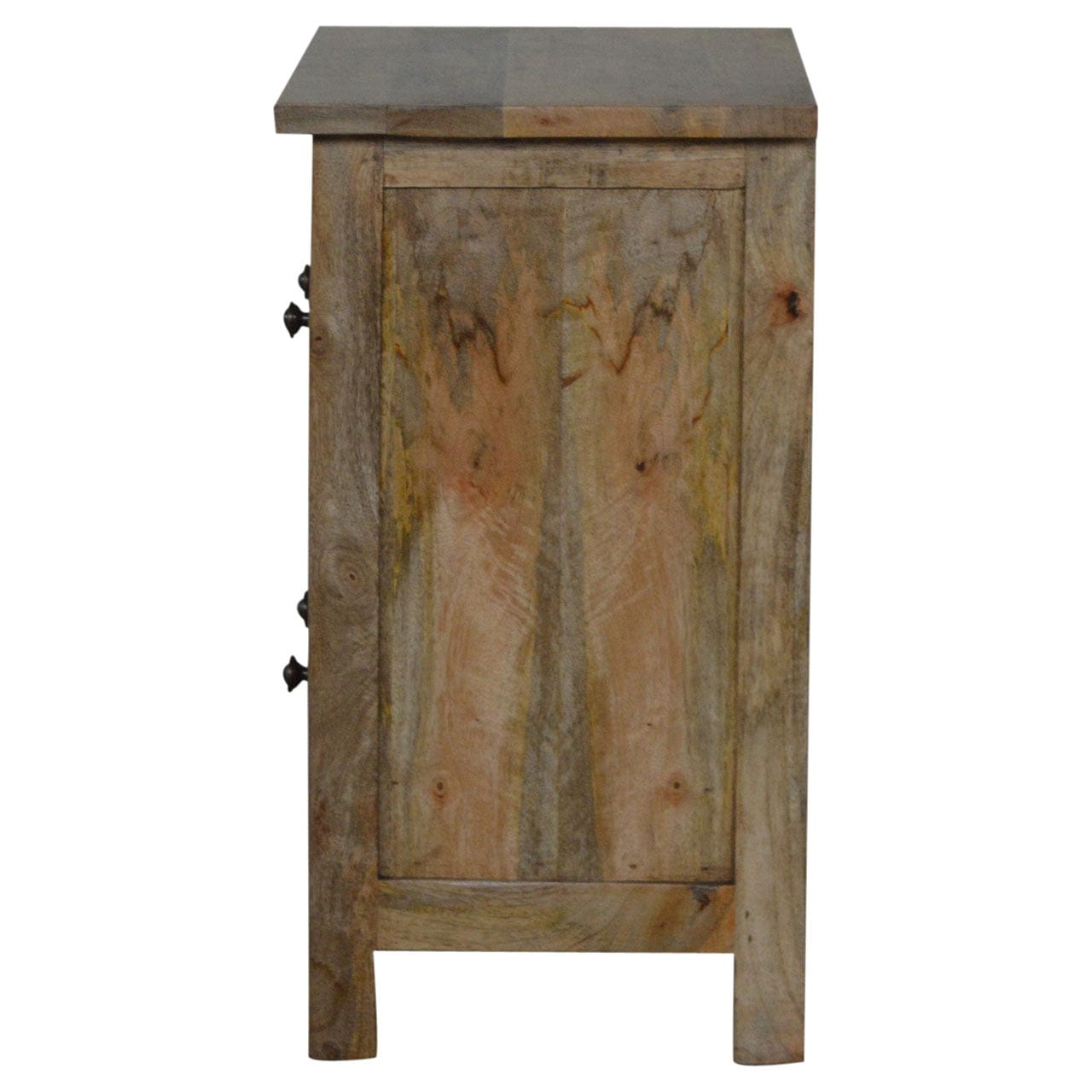 Rustic Lodge 4 Drawer Mini Sideboard - Solid Mango Wood Buffet Cabinet for Dining Room - product view 8 showing...