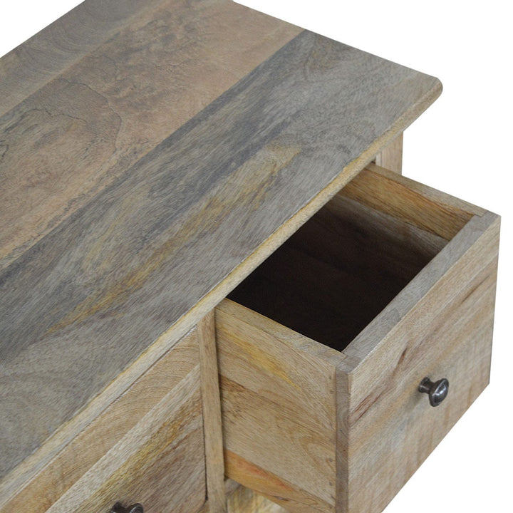 Rustic Lodge 4 Drawer Mini Sideboard - Solid Mango Wood Buffet Cabinet for Dining Room - product view 7 showing...