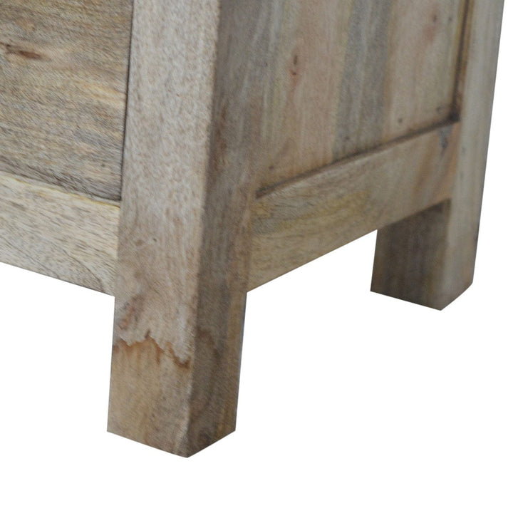 Rustic Lodge 4 Drawer Mini Sideboard - Solid Mango Wood Buffet Cabinet for Dining Room - product view 5 showing...