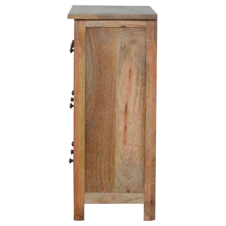 Rustic Lodge 9 Drawer Mini Sideboard - Solid Mango Wood Buffet Cabinet for Dining Room - product view 3 showing...