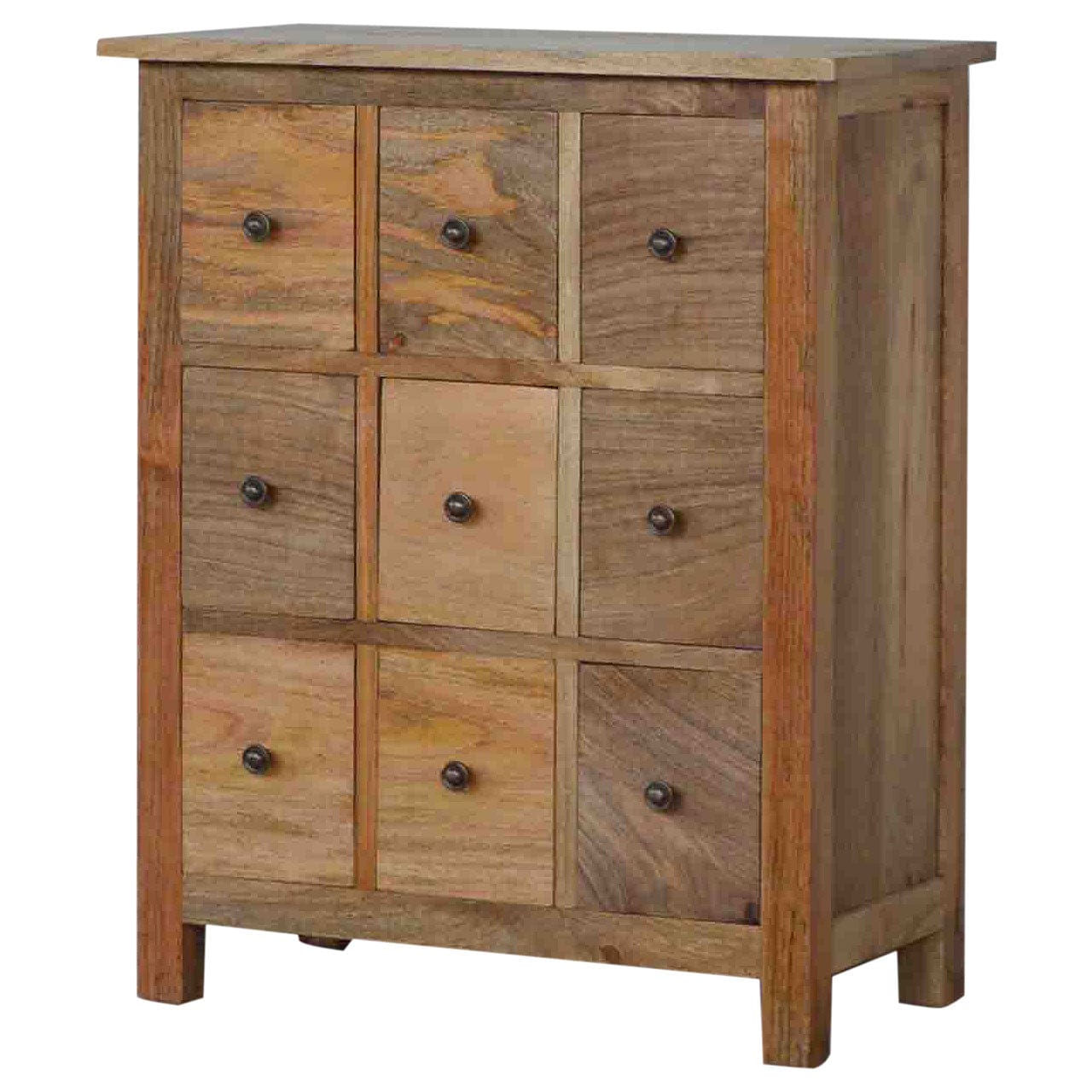 Rustic Lodge 9 Drawer Mini Sideboard - Solid Mango Wood Buffet Cabinet for Dining Room - product view 2 showing...