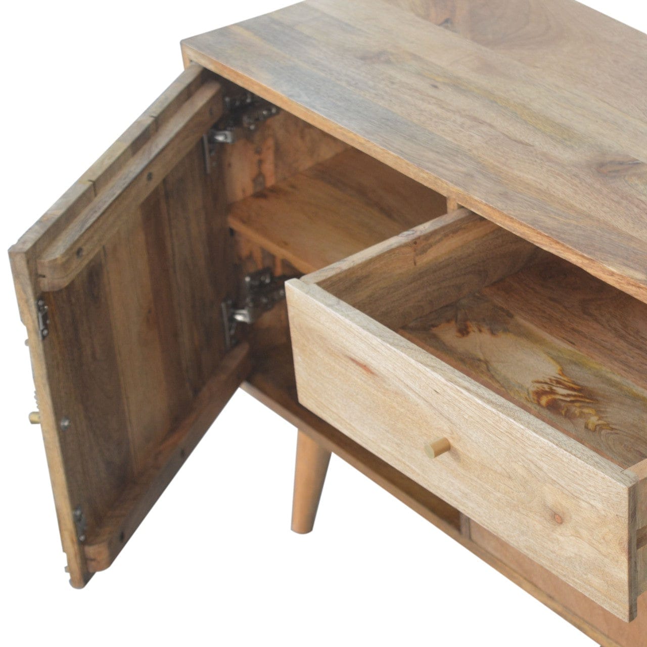 Rustic Lodge Acadia Black Sideboard - Solid Mango Wood Buffet Cabinet for Dining Room - product view 6 showing...