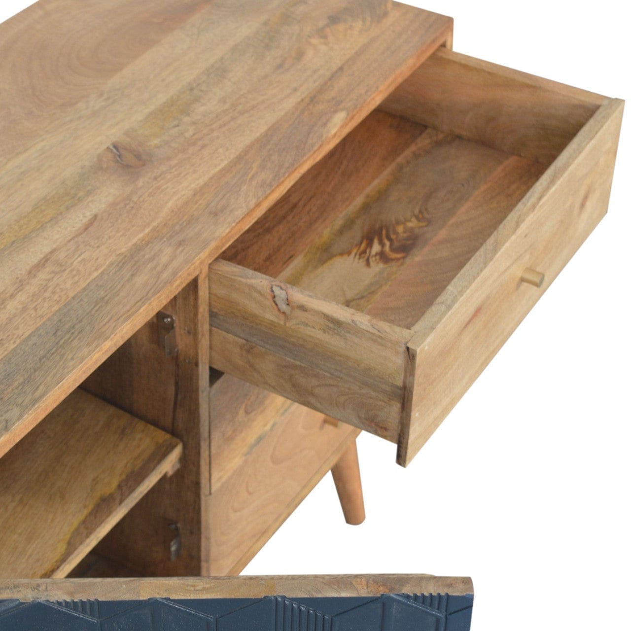 Rustic Lodge Acadia Black Sideboard - Solid Mango Wood Buffet Cabinet for Dining Room - product view 5 showing...