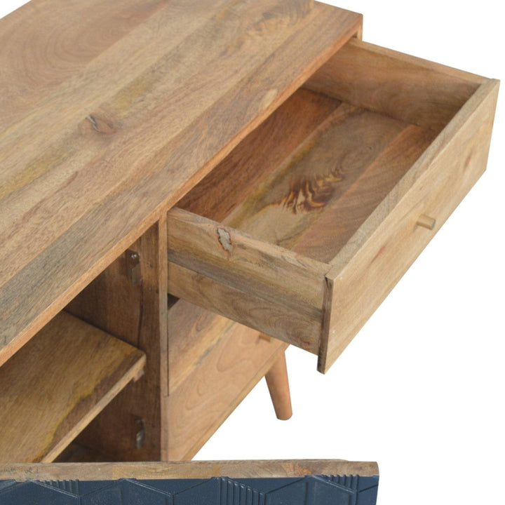 Rustic Lodge Acadia Black Sideboard - Solid Mango Wood Buffet Cabinet for Dining Room - product view 5 showing...