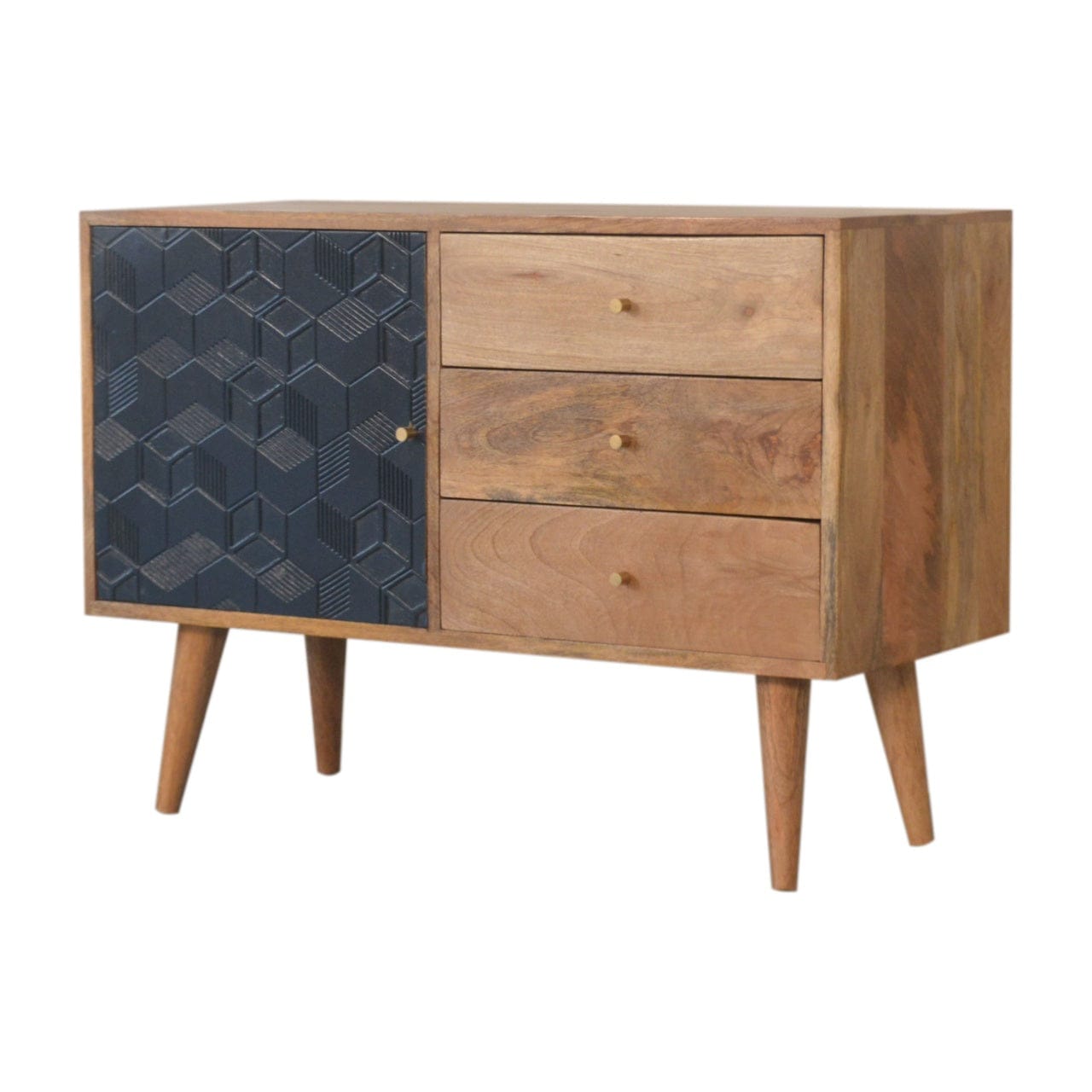 Rustic Lodge Acadia Black Sideboard - Solid Mango Wood Buffet Cabinet for Dining Room - product view 2 showing...