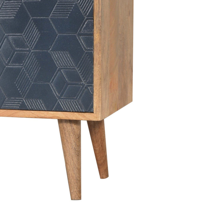 Rustic Lodge Acadia Navy Sideboard - Solid Mango Wood Buffet Cabinet for Dining Room - product view 7 showing handcrafted...