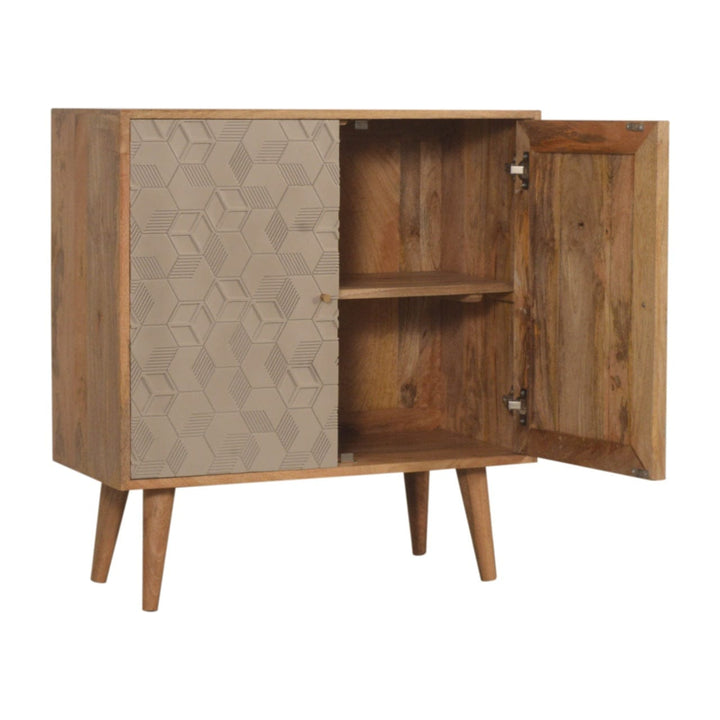 Rustic Lodge Acadia Sideboard - Solid Mango Wood Buffet Cabinet for Dining Room - product view 6 showing handcrafted...