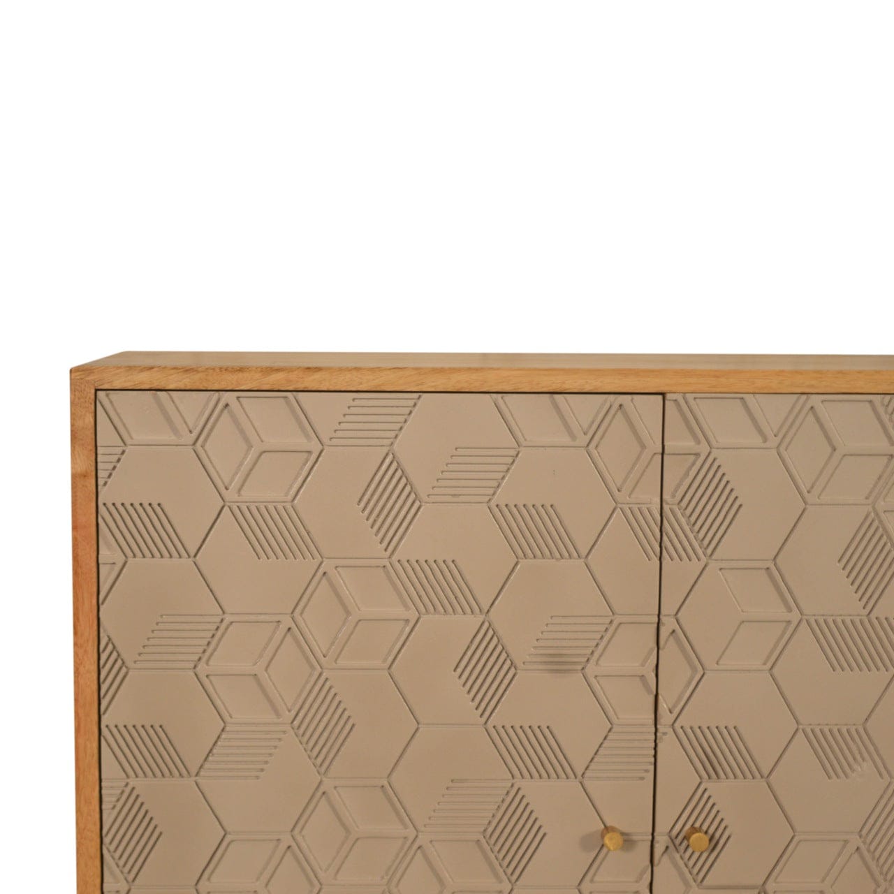 Rustic Lodge Acadia Sideboard - Solid Mango Wood Buffet Cabinet for Dining Room - product view 5 showing handcrafted...