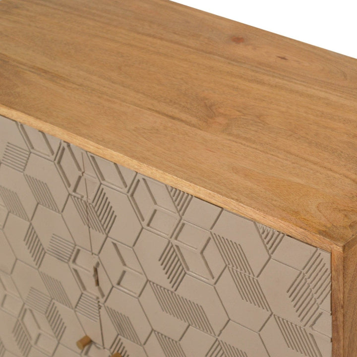 Rustic Lodge Acadia Sideboard - Solid Mango Wood Buffet Cabinet for Dining Room - product view 4 showing handcrafted...