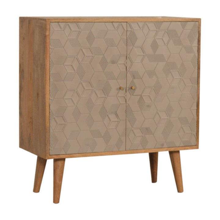 Rustic Lodge Acadia Sideboard - Solid Mango Wood Buffet Cabinet for Dining Room - product view 3 showing handcrafted...