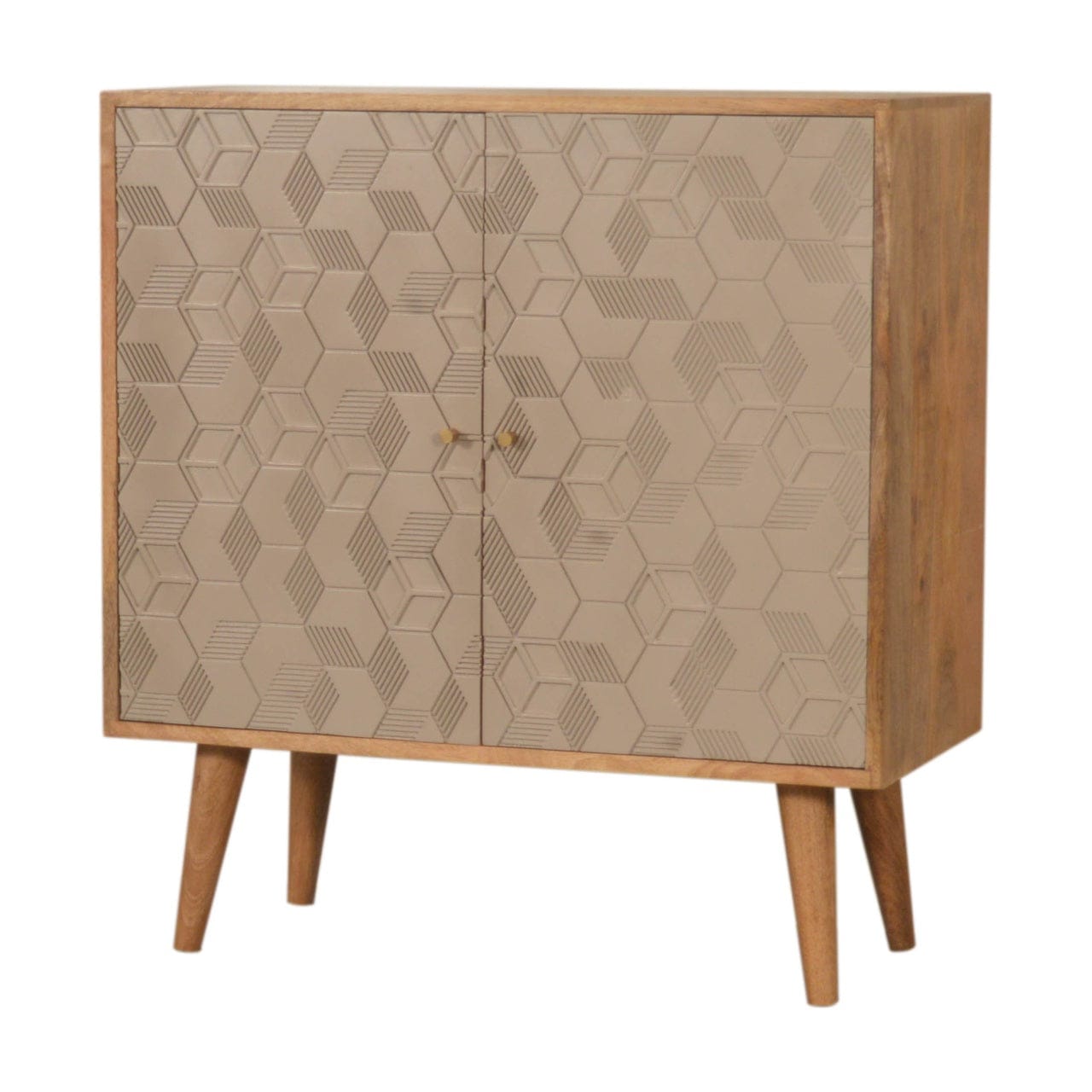 Rustic Lodge Acadia Sideboard - Solid Mango Wood Buffet Cabinet for Dining Room - product view 2 showing handcrafted...