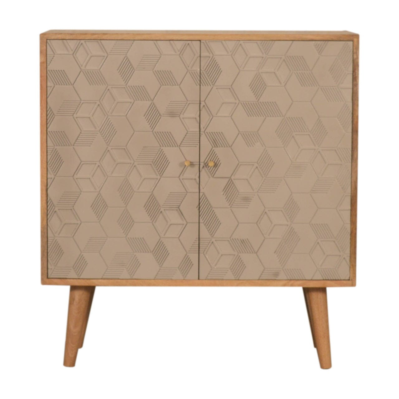 Rustic Lodge Acadia Sideboard - Solid Mango Wood Buffet Cabinet for Dining Room - main view showing handcrafted solid...