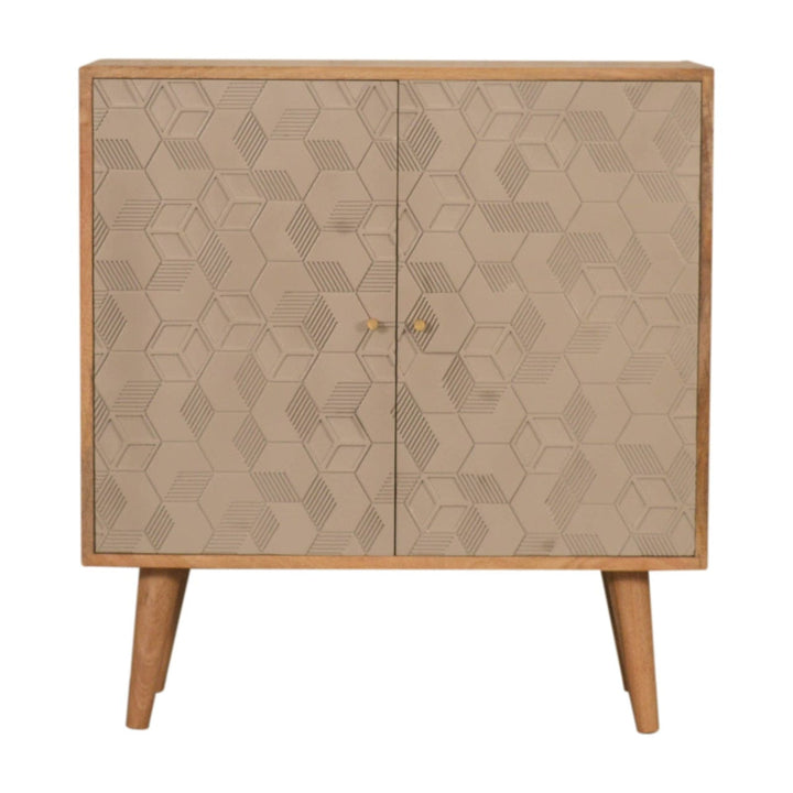 Rustic Lodge Acadia Sideboard - Solid Mango Wood Buffet Cabinet for Dining Room - main view showing handcrafted solid...