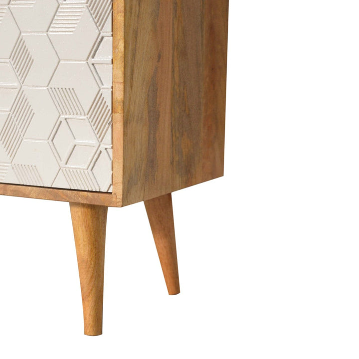 Rustic Lodge Acadia White Sideboard - Solid Mango Wood Buffet Cabinet for Dining Room - product view 6 showing...