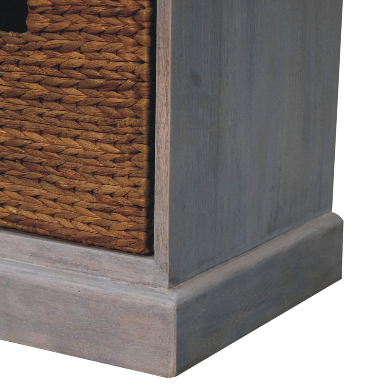 Rustic Lodge Acid Wash Basket Storage Sideboard - Solid Mango Wood Buffet Cabinet for Dining Room - product view 7...
